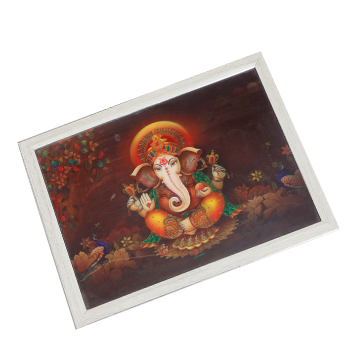 Lord Ganesha Photo Frame - 13 × 17 Inches | For Pooja Temple | Home Decor And Gifts