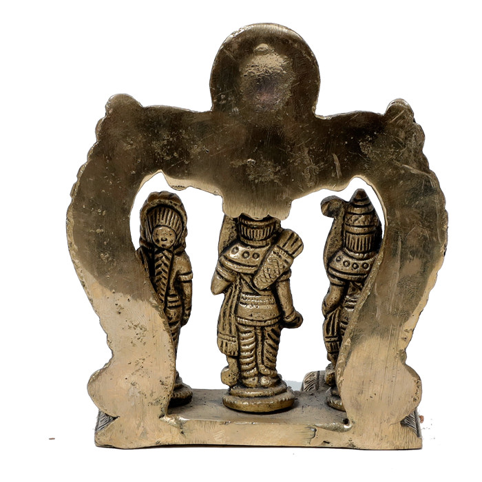 Brass Murti Lord Ram Darbar - 4.5 × 4 Inches | For Pooja Temple | Home Decor | Office & Mandir Decoration And Gifts