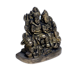 Brass Murti Lord Shiva Family | God Shiva, Parvati, Ganesh And Kartikeya Murti - 3 × 3 Inches | For Pooja Temple | Home Decor | Office & Mandir Decoration And Gifts