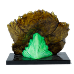 Lord Ganesha Is Sitting On The Paan Leaf | Marble Dust Murti Idol - 10 × 9 Inches | For Pooja Temple | Home Decor | Office Decoration | Mandir Decoration And Gifts