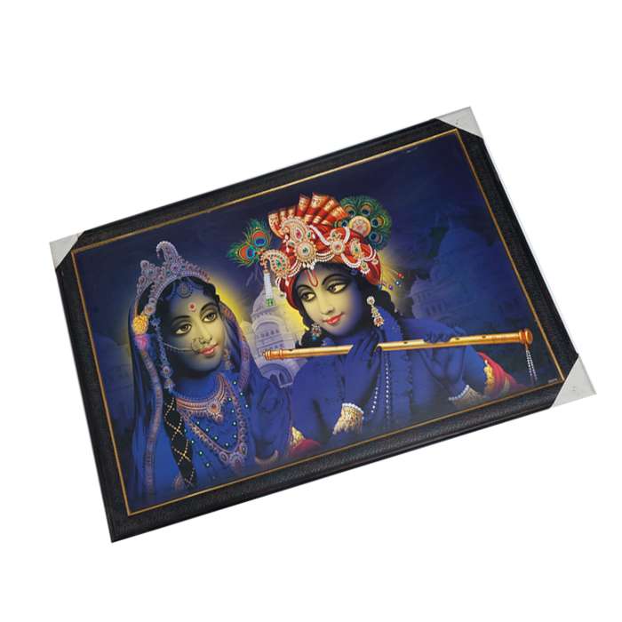 Goddess Radha And Lord Krishan Photo Frame - 27 × 39 Inches | For Pooja Temple | Home Decor And Gifts