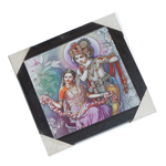 Goddess Radha And Lord Krishan Photo Frame - 11 × 11 Inches | For Pooja Temple | Home Decor And Gifts