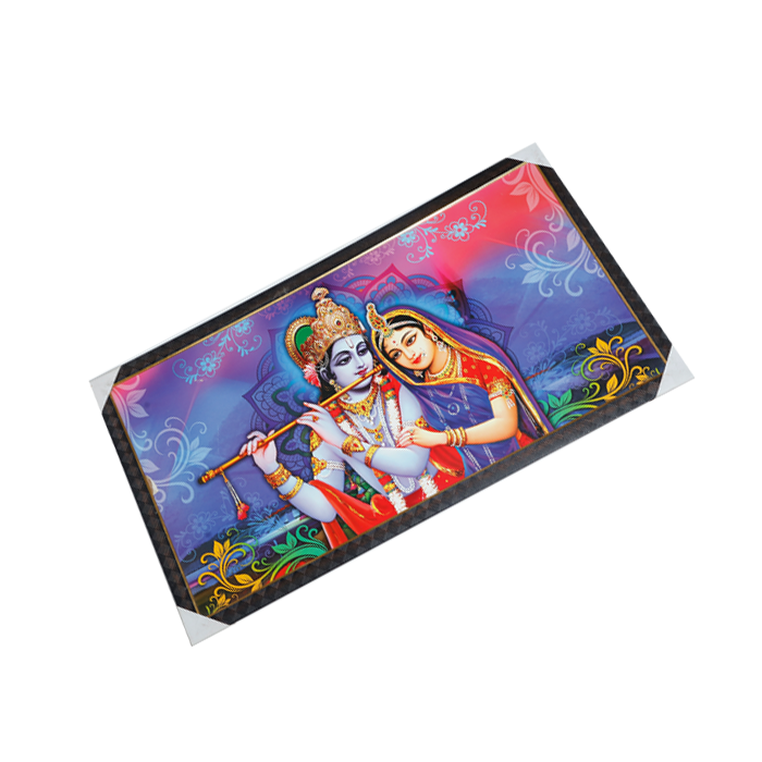 Goddess Radha And Lord Krishan Photo Frame - 21 × 39 Inches | For Pooja Temple | Home Decor And Gifts