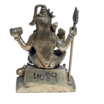 Brass Murti Lord Shiva Is Sitting On Throne - 6 × 5 Inches | For Pooja Temple | Home Decor | Office & Mandir Decoration And Gifts