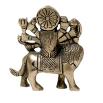 Brass Murti 1 No. Goddess Durga Mata Is Sitting On Lion - 3 × 2 Inches | For Pooja Temple | Home Decor | Office & Mandir Decoration And Gifts