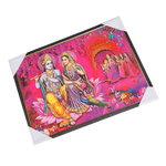 Goddess Radha And Lord Krishan Photo Frame - 25 × 19 Inches | For Pooja Temple | Home Decor And Gifts