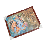 Goddess Radha And Lord Krishan Photo Frame - 26 × 20 Inches | For Pooja Temple | Home Decor And Gifts