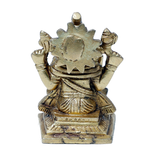 Brass Murti Lord Ganesha Is Sitting On Throne - 3 × 2 Inches | 3.5 × 3 Inches | 3 × 2.5 Inches | 3 × 3 Inches | For Pooja Temple | Home Decor | Office & Mandir Decoration And Gifts