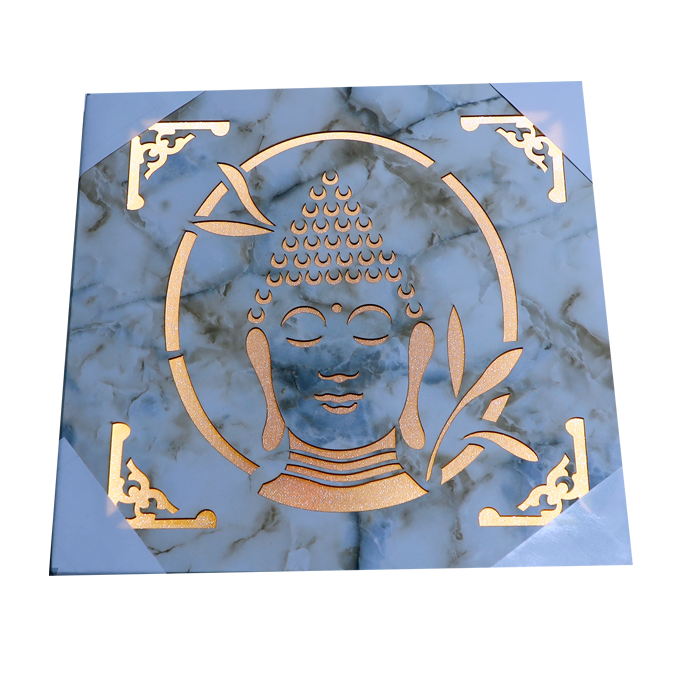 Lord Buddha Ji Photo Frame - 12 × 12 Inches | For Pooja Temple | Home Decor | Office Decoration | Mandir Decoration And Gifts