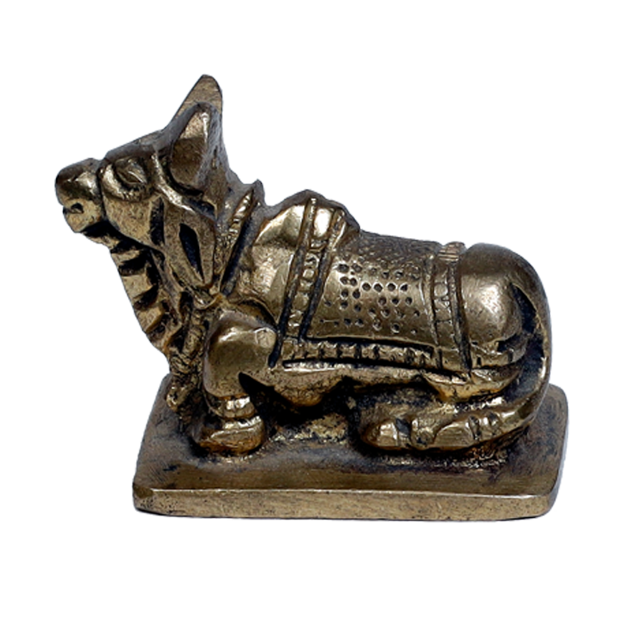 Brass Murti 2 No. Nandi - 1.5 × 2 Inches | For Pooja Temple | Home Decor | Office & Mandir Decoration | Vastu & Spiritual Decor, Ideal for Worship And Gifts