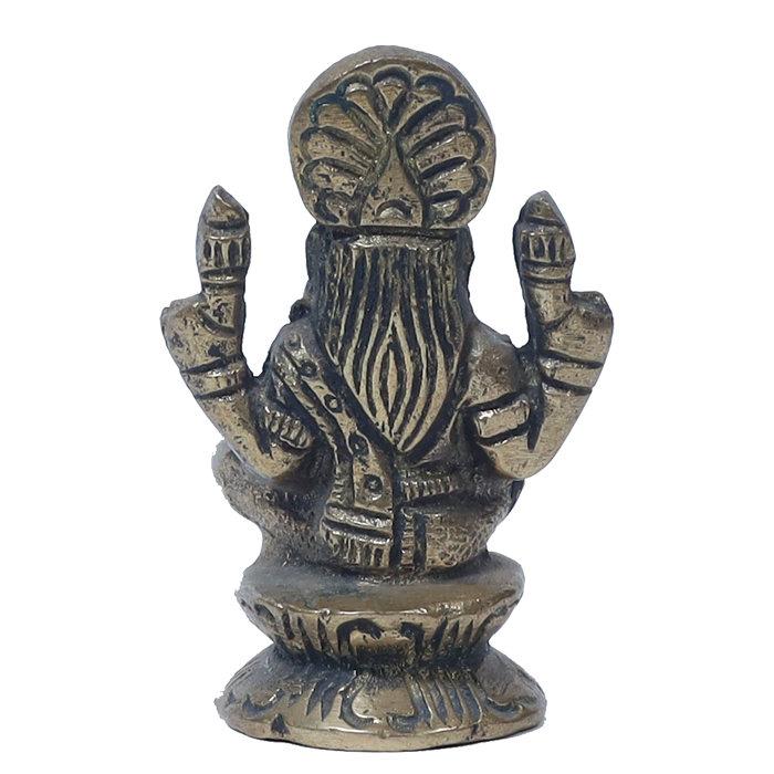 Brass Murti Goddess Lakshmi Ji Is Sitting On Stool - 2.5 × 2 Inches | 2 × 1 Inches | For Pooja Temple | Home Decor | Office & Mandir Decoration And Gifts