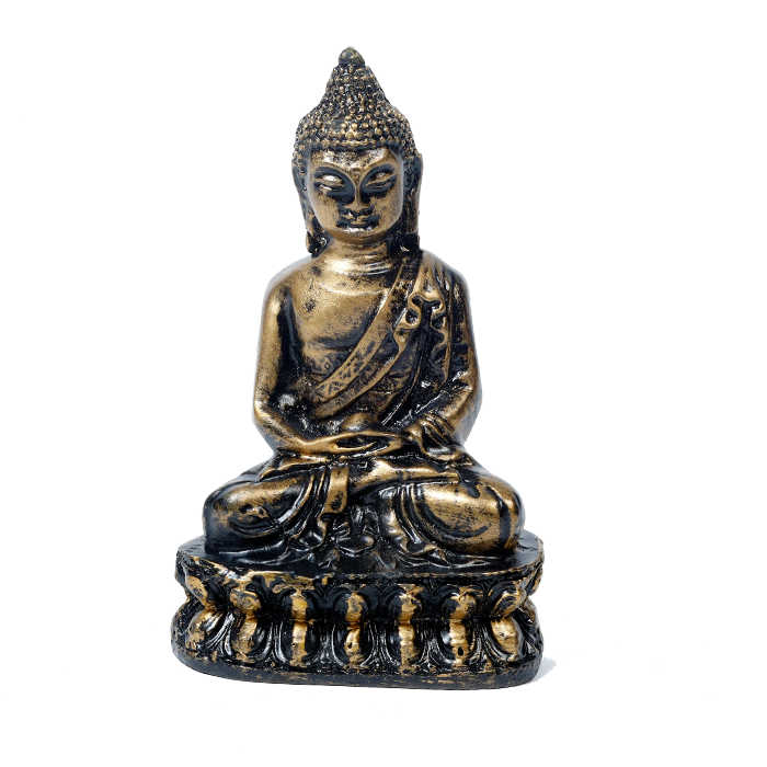 Lord Buddha Is Sitting On The Throne | Porcelain Murti Idol - 3 × 3 Inches | For Pooja Temple | Home Decor | Office Decoration | Mandir Decoration And Gifts