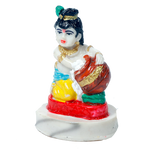 Lord Bal Gopal Krishna, Makhan Chor Kanhiya Marble Dust Murti Idol - 3 x 2 Inches | For Pooja | Home Decor | Office Decoration | Mandir Decoration And Gifts