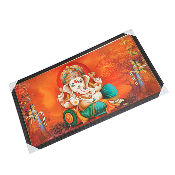 Lord Ganesha Photo Frame - 21 × 39 Inches | For Pooja Temple | Home Decor And Gifts