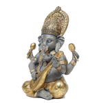 Lord Ganesha Is Sitting Is Sitting On Throne | Terracotta Clay Murti Idol - 9 × 5 Inches | For Pooja Temple | Home Decor | Office Decoration | Mandir Decoration And Gifts