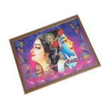 Goddess Radha And Lord Krishan Photo Frame - 26 × 20 Inches | For Pooja Temple | Home Decor And Gifts