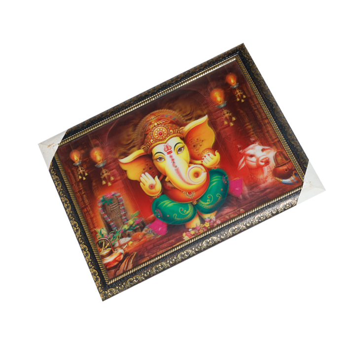 Lord Ganesha 3D Photo Frame - 14 × 17 Inches | For Pooja Temple | Home Decor And Gifts