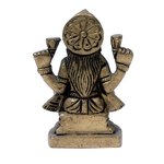 Brass Murti Goddess Lakshmi Ji Is Sitting On The Stool - 2.5 × 2 Inches | For Pooja Temple | Home Decor | Office & Mandir Decoration And Gifts