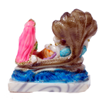 Lord Vishnu & Goddess Lakshmi Mata Is Sitting On Throne | Marble Dust Murti Idol - 5 x 4 Inches | For Pooja Temple | Home Decor | Office Decoration | Mandir Decoration And Gifts