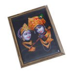 Goddess Radha And Lord Krishan Photo Frame - 17 × 13 Inches | For Pooja Temple | Home Decor And Gifts