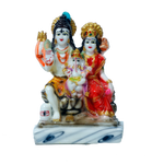 Lord Shiva Family Marble Dust Murti Idol | God Shiva, Parvati Ji, Ganesha And Kartikeya - 3.5 x 5 Inches | For Pooja Temple | Home Decor | Office Decoration | Mandir Decoration And Gifts