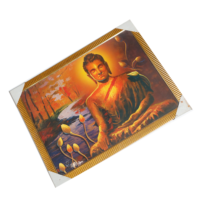 Lord Gautam Buddha Photo Frame - 26 × 20 Inches | For Pooja Temple | Home Decor And Gifts