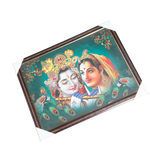 Goddess Radha And Lord Krishan Photo Frame - 20 × 26 Inches | For Pooja Temple | Home Decor And Gifts