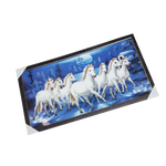 7 Running Vastu Shastra White Horse Photo Frame - 21 × 39 Inches | For Home Decor And Gifts