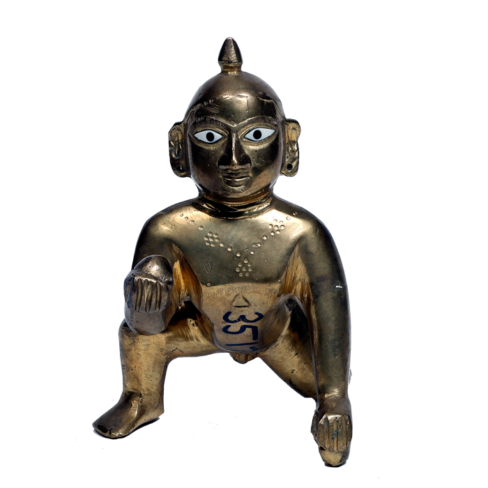 Brass Murti 8 No. Laddu Gopal | Laddu Gopal For Janmashtami Special - 7 × 3.5 Inches | For Pooja Temple | Home Decor | Office & Mandir Decoration And Gifts