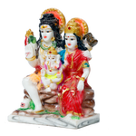 Lord Shiva Family Marble Dust Murti Idol | God Shiva, Parvati, Ganesh And Kartikeya - 6 × 5 Inches | For Pooja Temple | Home Decor | Office Decoration | Mandir Decoration And Gifts