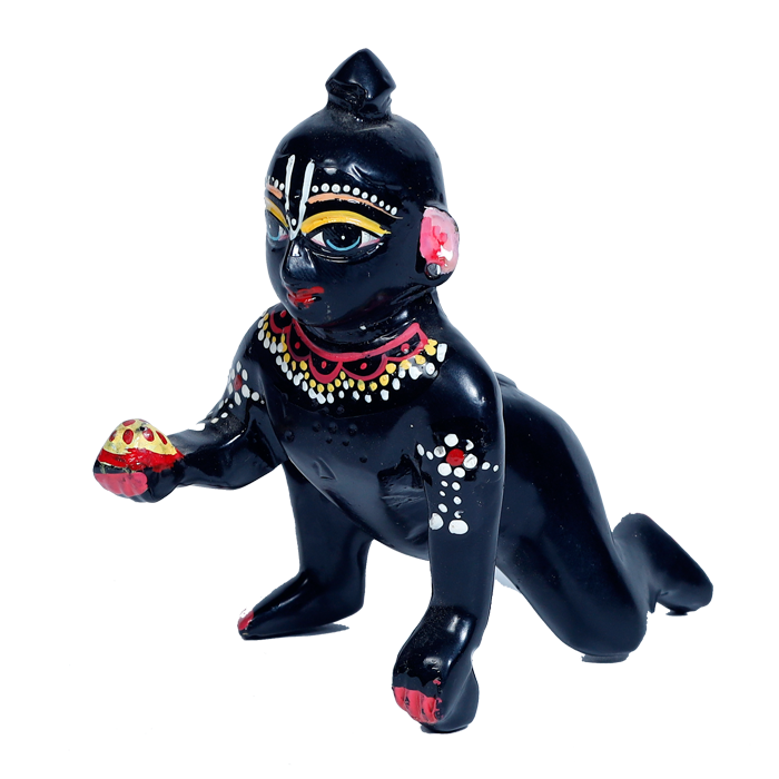 Brass Black Murti 5 No. Laddu Gopal | Laddu Gopal For Janmashtami Special - 5 × 3 Inches | For Pooja Temple | Home Decor | Office & Mandir Decoration And Gifts