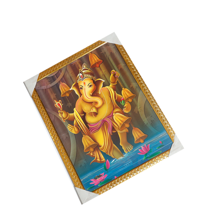 Lord Ganesha Photo Frame - 26 × 20 Inches | For Pooja Temple | Home Decor And Gifts