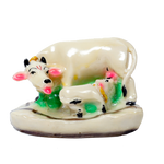 Cow And Calf Pooja Mandir Murti Idol - 5 × 3 Inches | Apna Kanha Cow And Calf polyresin | Home Decor | Office Decoration | Mandir Decoration And Gifts