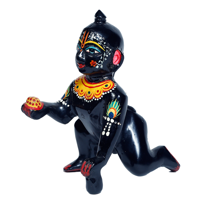 Brass Black Murti 7 No. Laddu Gopal | Laddu Gopal For Janmashtami Special - 6 × 4 Inches | For Pooja Temple | Home Decor | Office & Mandir Decoration And Gifts