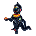 Brass Black Murti 7 No. Laddu Gopal | Laddu Gopal For Janmashtami Special - 6 × 4 Inches | For Pooja Temple | Home Decor | Office & Mandir Decoration And Gifts