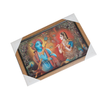 Goddess Radha And Lord Krishan Photo Frame - 20 × 15 Inches | For Pooja Temple | Home Decor And Gifts