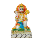 Lord Hanuman Ji Is Sitting On The Throne | Marble Dust Murti Idol - 5 × 3 Inches | For Pooja Temple | Home Decor | Office Decoration | Mandir Decoration And Gifts