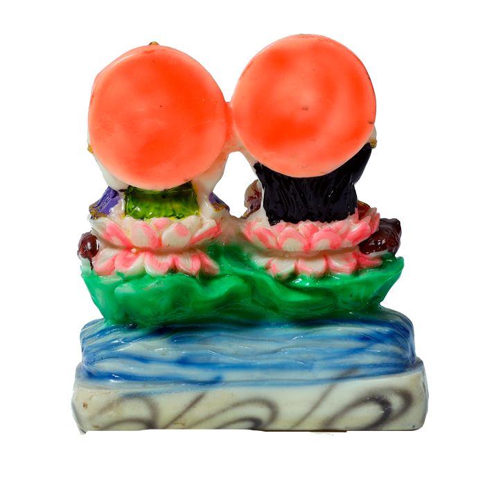 Goddess Lakshmi Mata & Lord Ganesha Marble Dust Murti Idol - 5 x 5 Inches | For Pooja Temple | Home Decor | Office Decoration | Mandir Decoration And Gifts