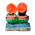 Goddess Lakshmi Mata & Lord Ganesha Marble Dust Murti Idol - 5 x 5 Inches | For Pooja Temple | Home Decor | Office Decoration | Mandir Decoration And Gifts
