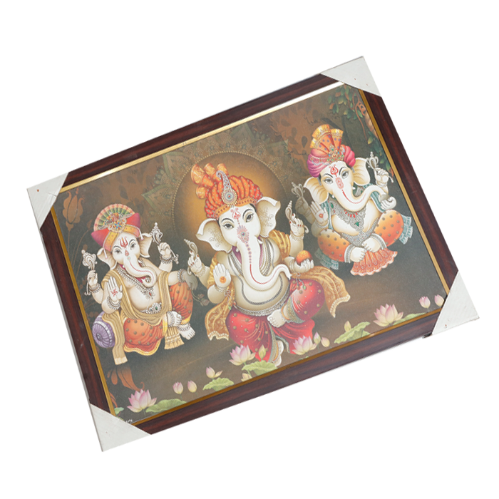 Lord Ganesha Photo Frame - 26 × 20 Inches | For Pooja Temple | Home Decor And Gifts