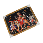 Goddess Durga Mata, Bajrangbali Hanuman Ji And Lord koshthak Kaal Bhairav Photo Frame - 26 × 20 Inches | For Pooja Temple | Home Decor And Gifts