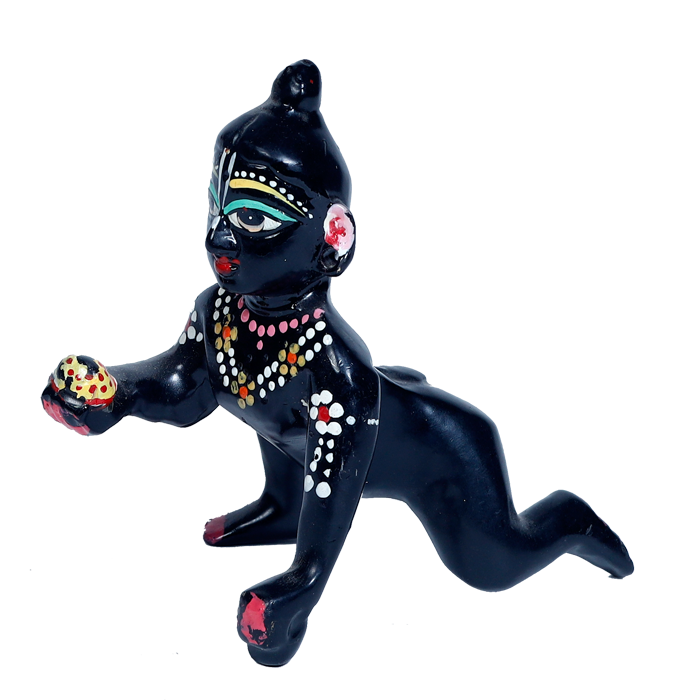 Brass Black Murti 4 No. Laddu Gopal | Laddu Gopal For Janmashtami Special - 4 × 2.5 Inches | For Pooja Temple | Home Decor | Office & Mandir Decoration And Gifts