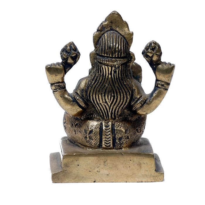 Brass Murti Goddess Lakshmi Ji Is Sitting On Throne - 3.5 × 3 Inches | For Pooja Temple | Home Decor | Office & Mandir Decoration And Gifts