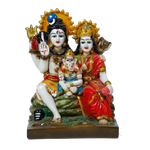 Lord Shiva Family Marble Dust Murti Idol | God Shiva, Parvati Ji, Ganesha And Kartikeya - 7 × 5 Inches | For Pooja Temple | Home Decor | Office Decoration | Mandir Decoration And Gifts
