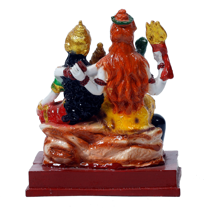 Lord Shiva Family Marble Dust Murti Idol | God Shiva, Parvati Ji, Ganesha And Kartikeya - 4 x 4.5 Inches | For Pooja Temple | Home Decor | Office Decoration | Mandir Decoration And Gifts