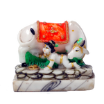 Nandi And Lord Bal Gopal Krishana | Marble Dust Murti Idol - 4 x 4 Inches | For Pooja Temple | Home Decor | Office Decoration | Mandir Decoration And Gifts