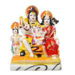Lord Shiva Family Marble Dust Murti Idol | God Shiva, Parvati, Ganesh And Kartikeya - 7 × 5 Inches | For Pooja Temple | Home Decor | Office Decoration | Mandir Decoration And Gifts