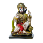 Lord Veer Bajrang Bali Hanuman Ji Marble Dust Murti Idol - 9 x 5 Inches | For Pooja Temple | Home Decor | Office Decoration | Mandir Decoration And Gifts