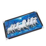 7 Running Vastu Shastra White Horse Photo Frame - 21 × 39 Inches | For Home Decor And Gifts