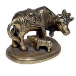Brass Murti 3 No. Cow And Collins - 2.5 × 3.5 Inches | 3 × 3.5 Inches | For Pooja Temple | Home Decor | Office & Mandir Decoration | Vastu & Spiritual Decor, Ideal for Worship And Gifts